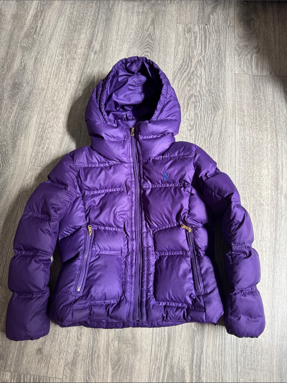Polo by Ralph Lauren Hooded Puffer Jacket - Purple